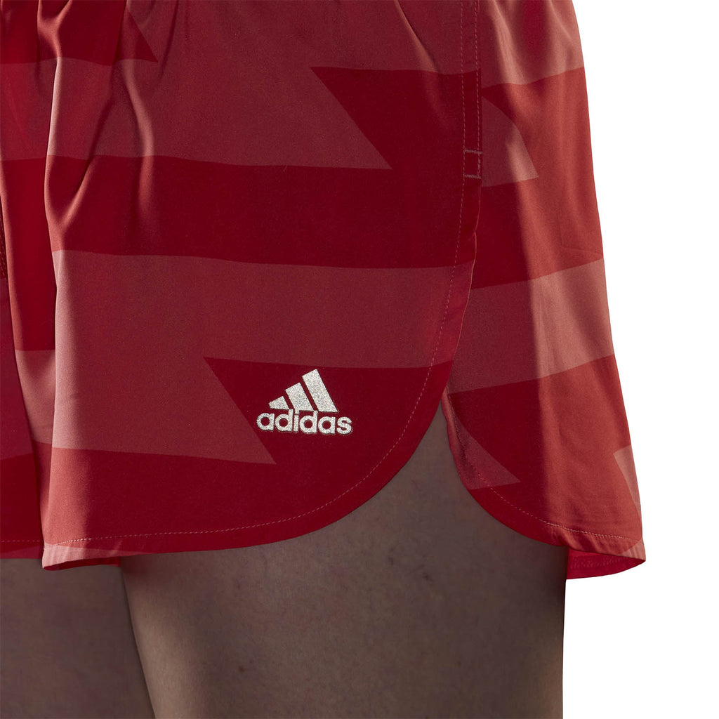 adidas Run Fast Split 3in Pantaloncini Semi Turbo/Bright Red