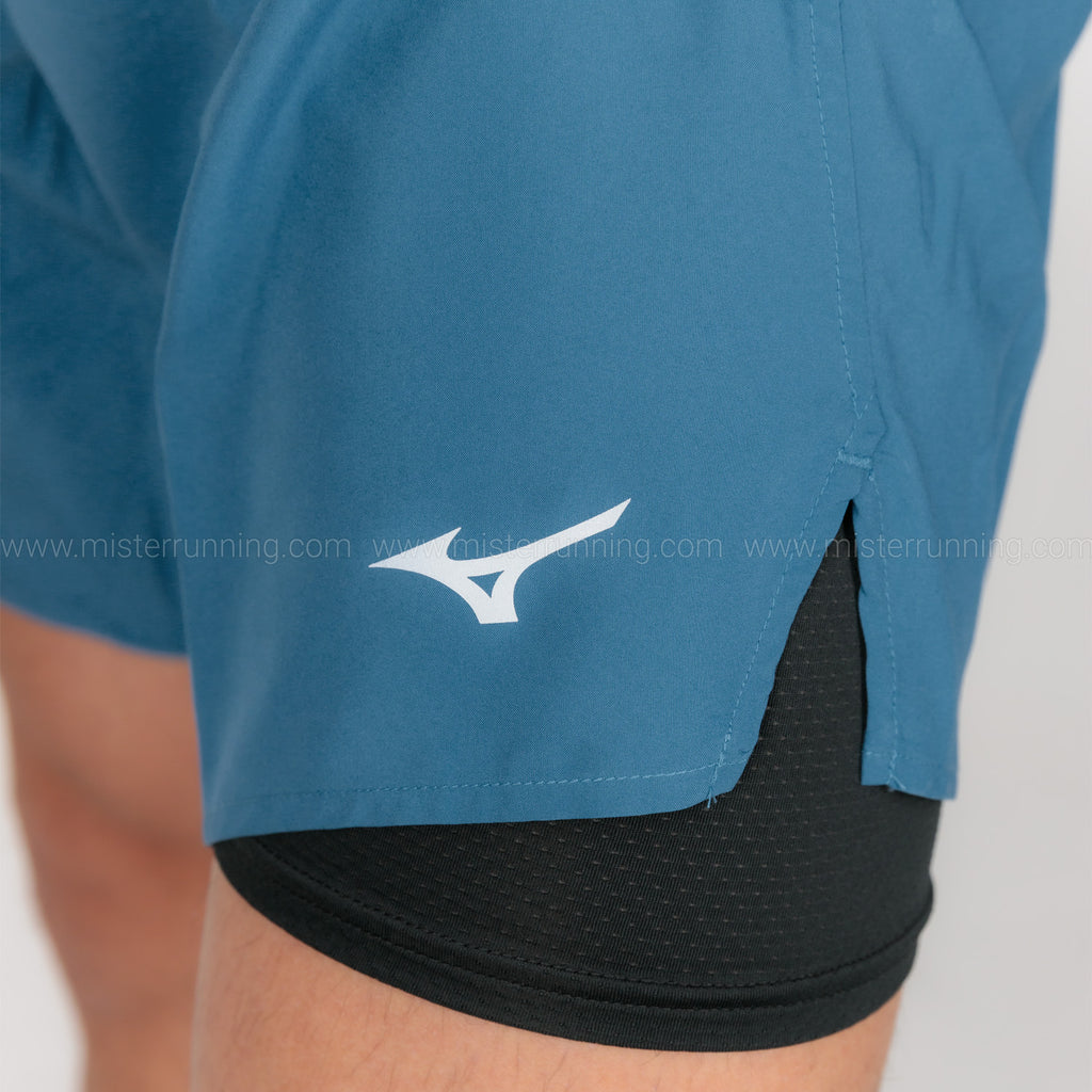 Mizuno Core 2 in 1 7.5in Pantaloncini Blue Ashes