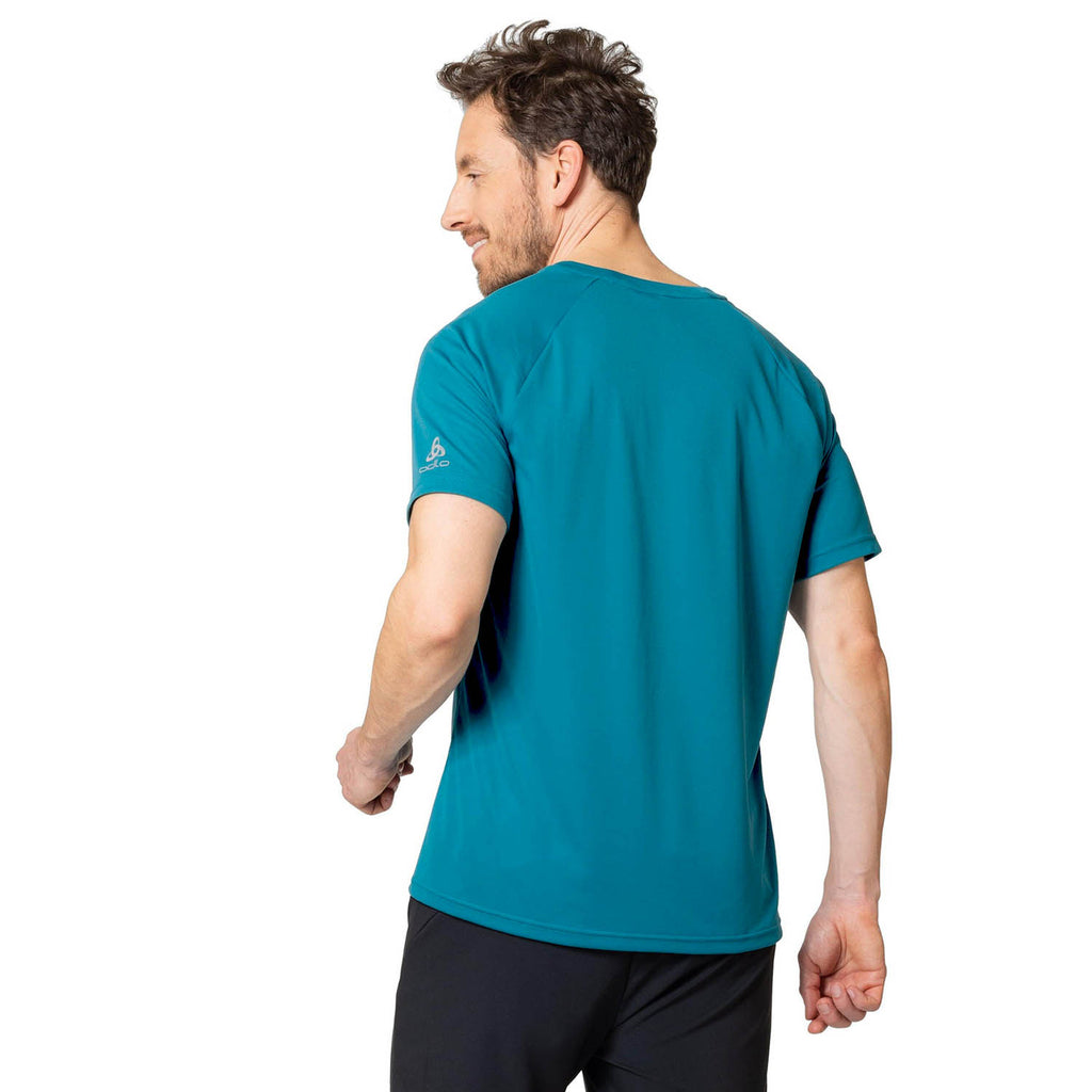 Odlo Crew Essential Print Maglietta Saxony Blue