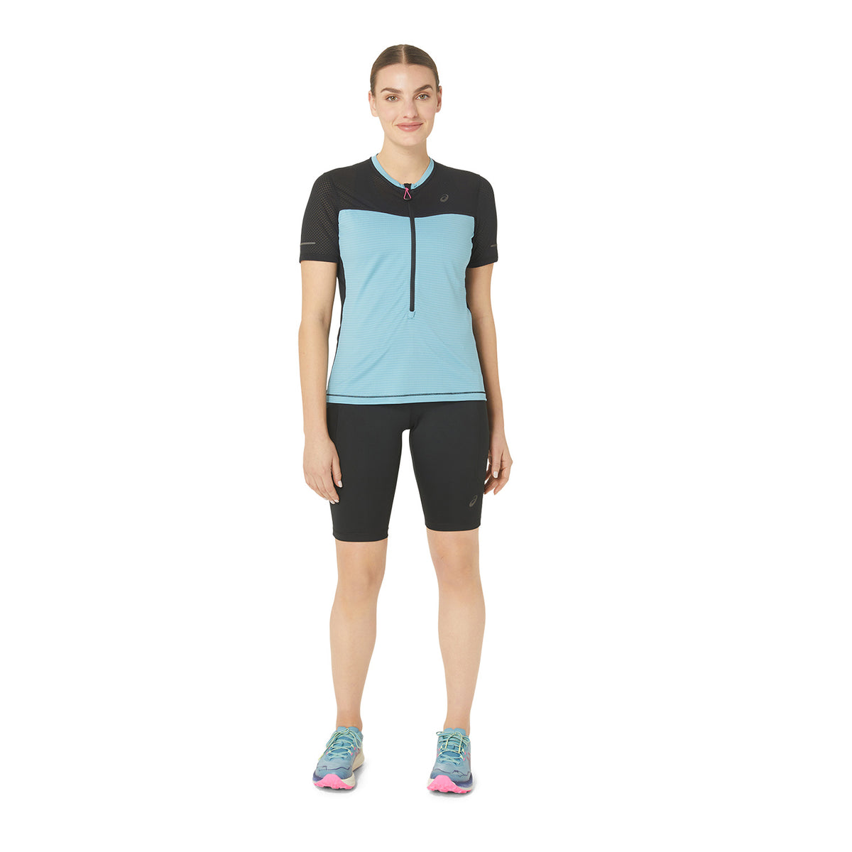 Asics Fujitrail Logo Maglietta Performance Black/Gris Blue