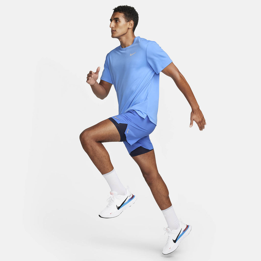 Nike Dri-FIT UV Run Division Miler Maglietta University Blue/Reflective Silver