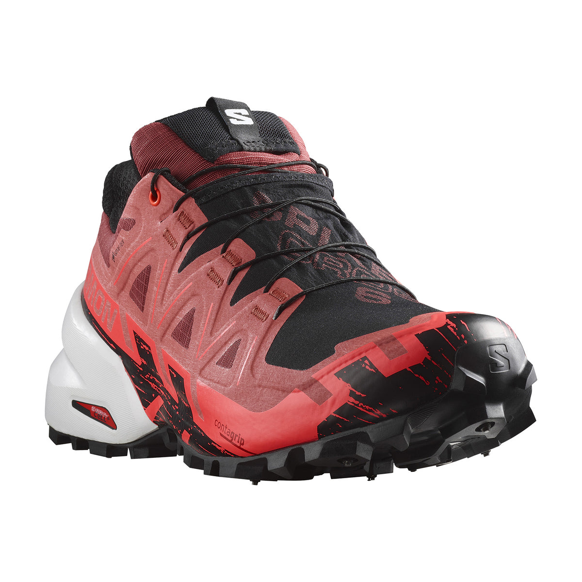 Salomon Spikecross 6 GTX Cow Hide/Black/Fiery Coral