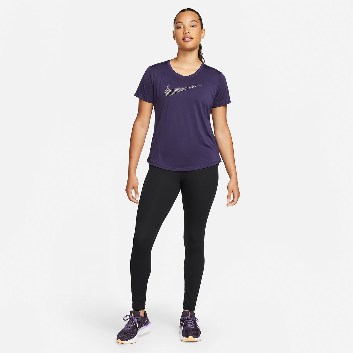 Nike Dri-FIT Swoosh Maglietta Purple Ink/Disco Purple