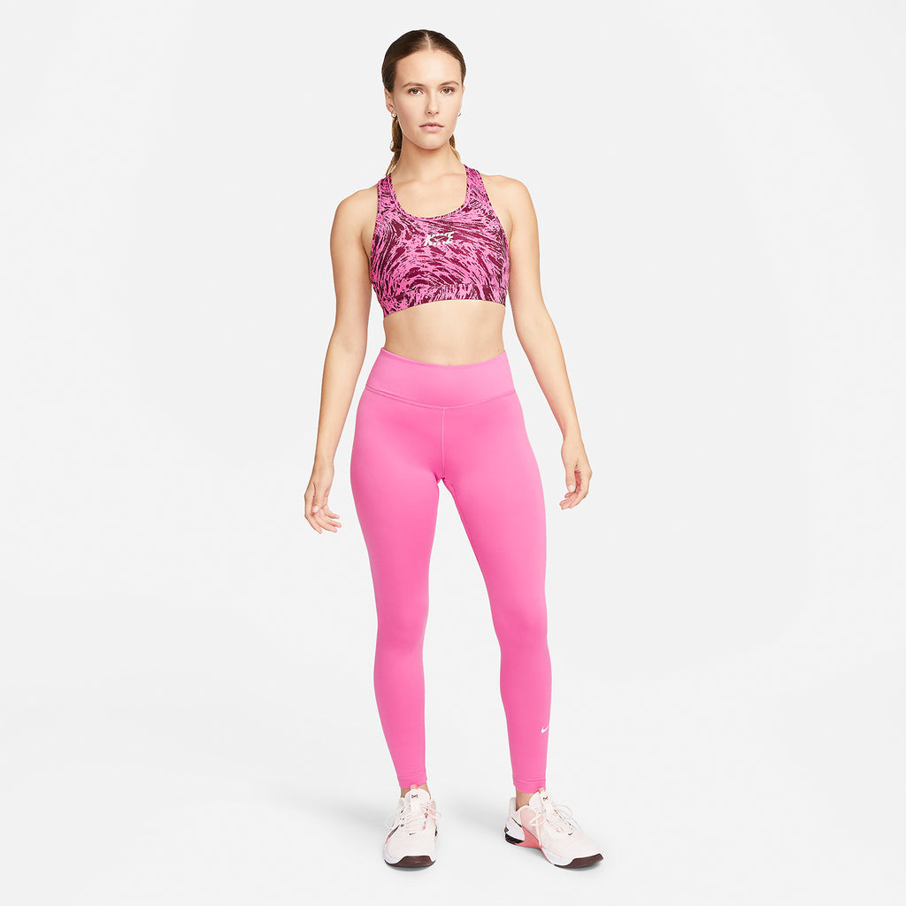 Nike Dri-FIT Swoosh Strappy Reggiseno Sportivo Pinksicle/Burgundy Crush/Metallic Silver