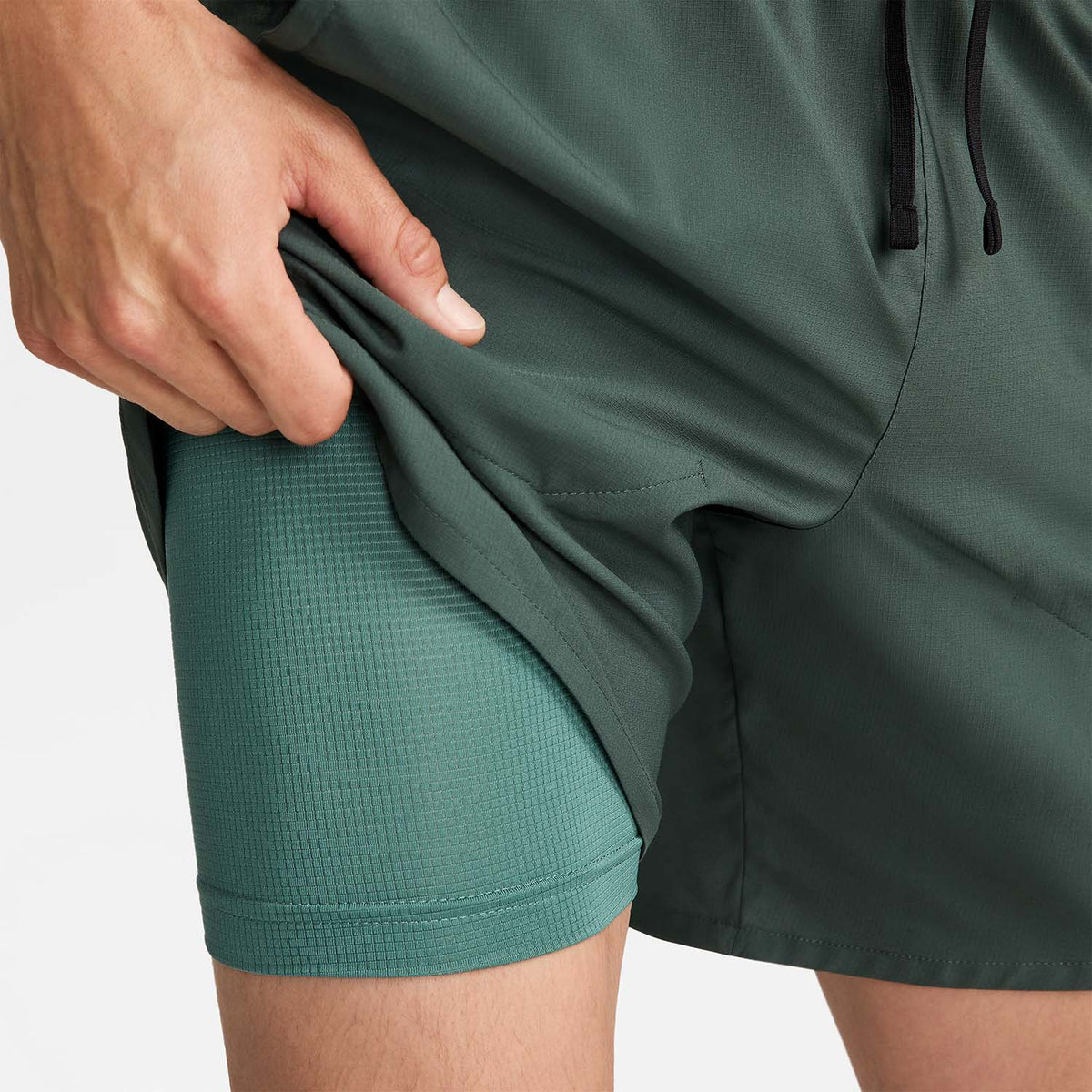 Nike Dri-FIT Stride 2 in 1 7in Pantaloncini Vintage Green/Bicoastal/Reflective Silver