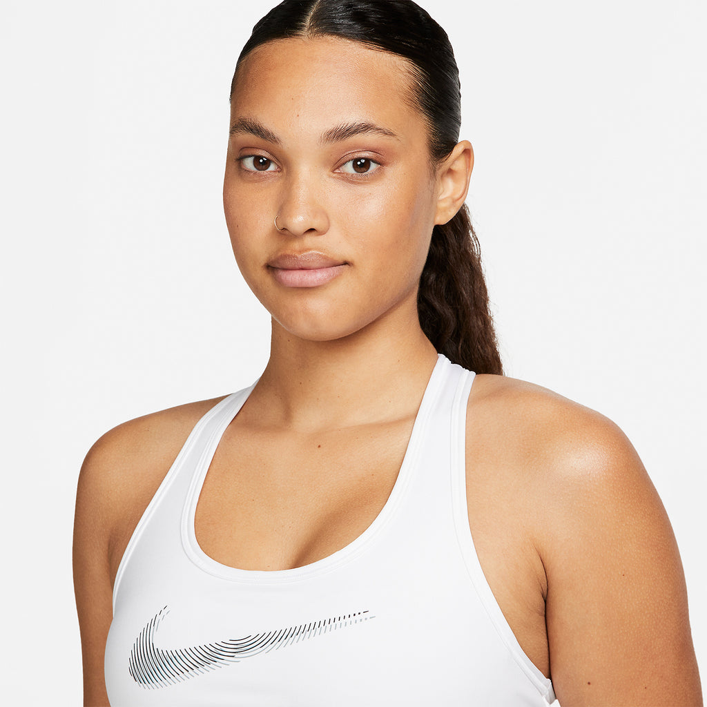 Nike Dri-FIT Swoosh Reggiseno Sportivo White/Black