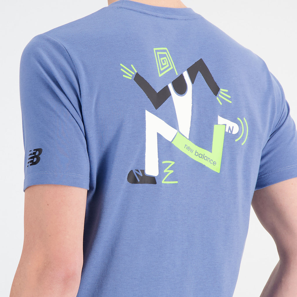 New Balance Tenacity Heathertech Graphic Maglietta Mercury Blue