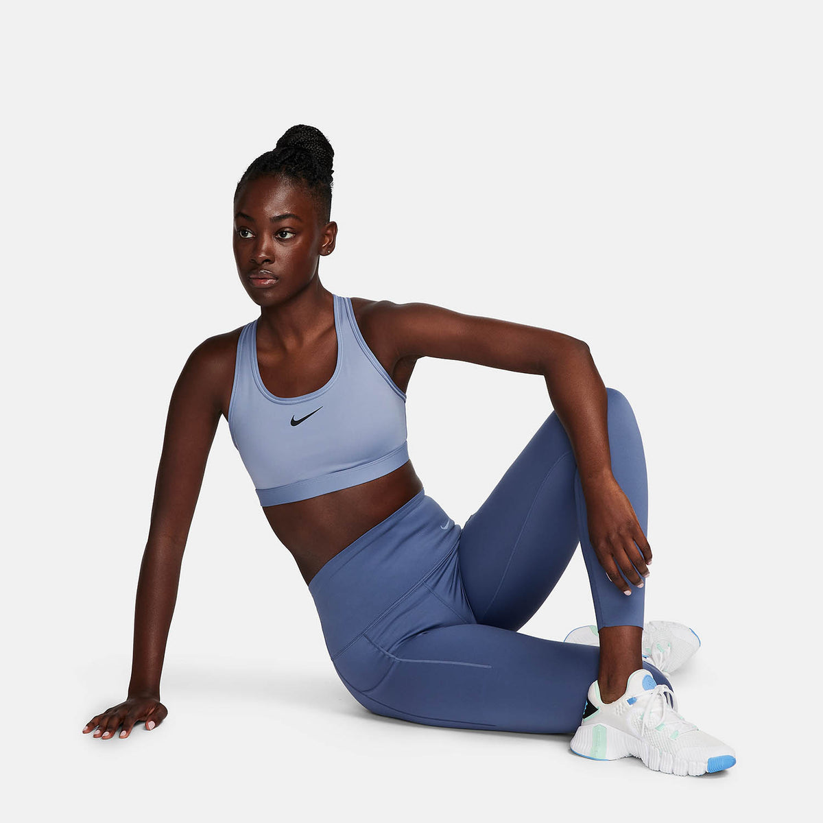 Nike Swoosh Dri-FIT Reggiseno Sportivo Ashen Slate/Black