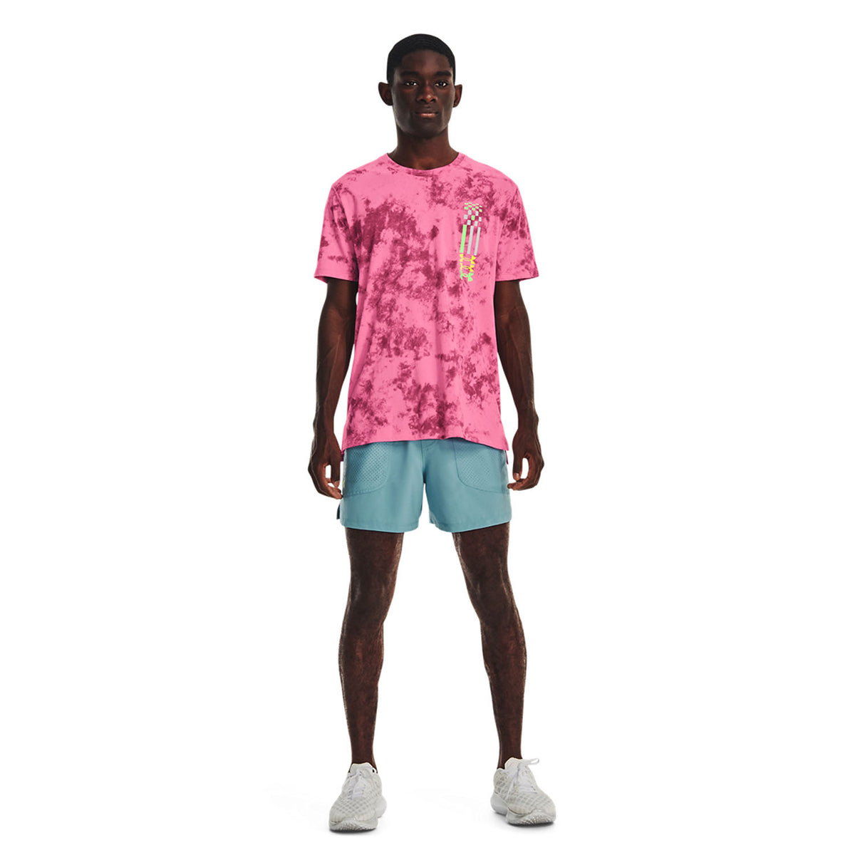 Under Armour Anywhere Wash Maglietta Pink Edge/Lime Surge