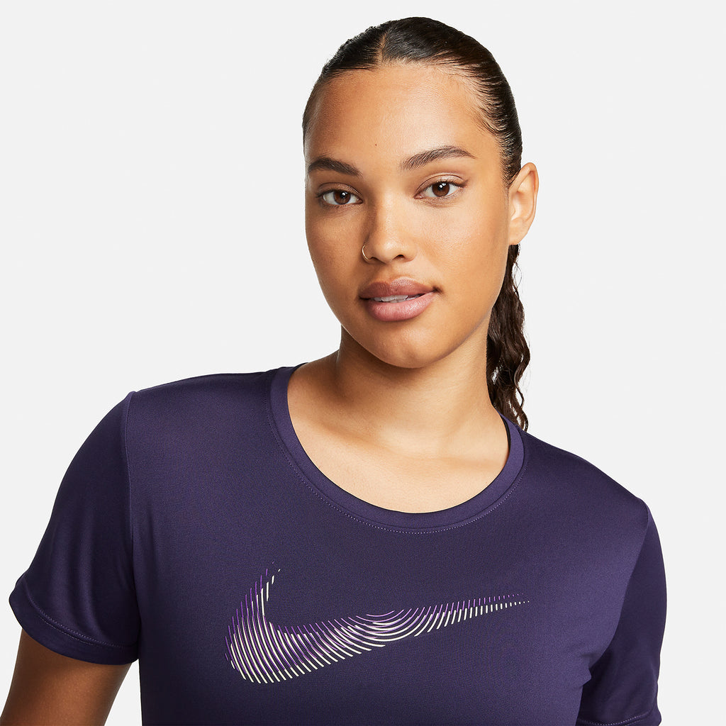 Nike Dri-FIT Swoosh Maglietta Purple Ink/Disco Purple