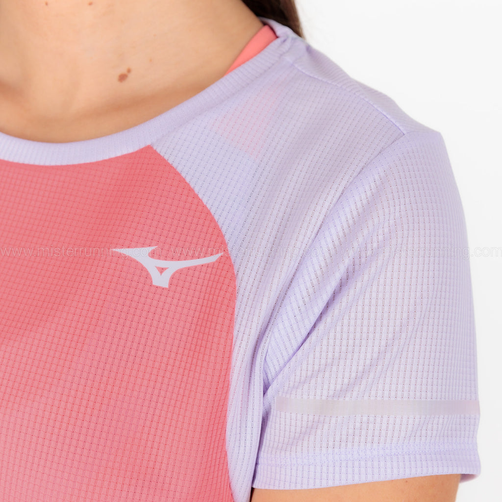 Mizuno Dryaeroflow Logo Maglietta Sunkissed Coral