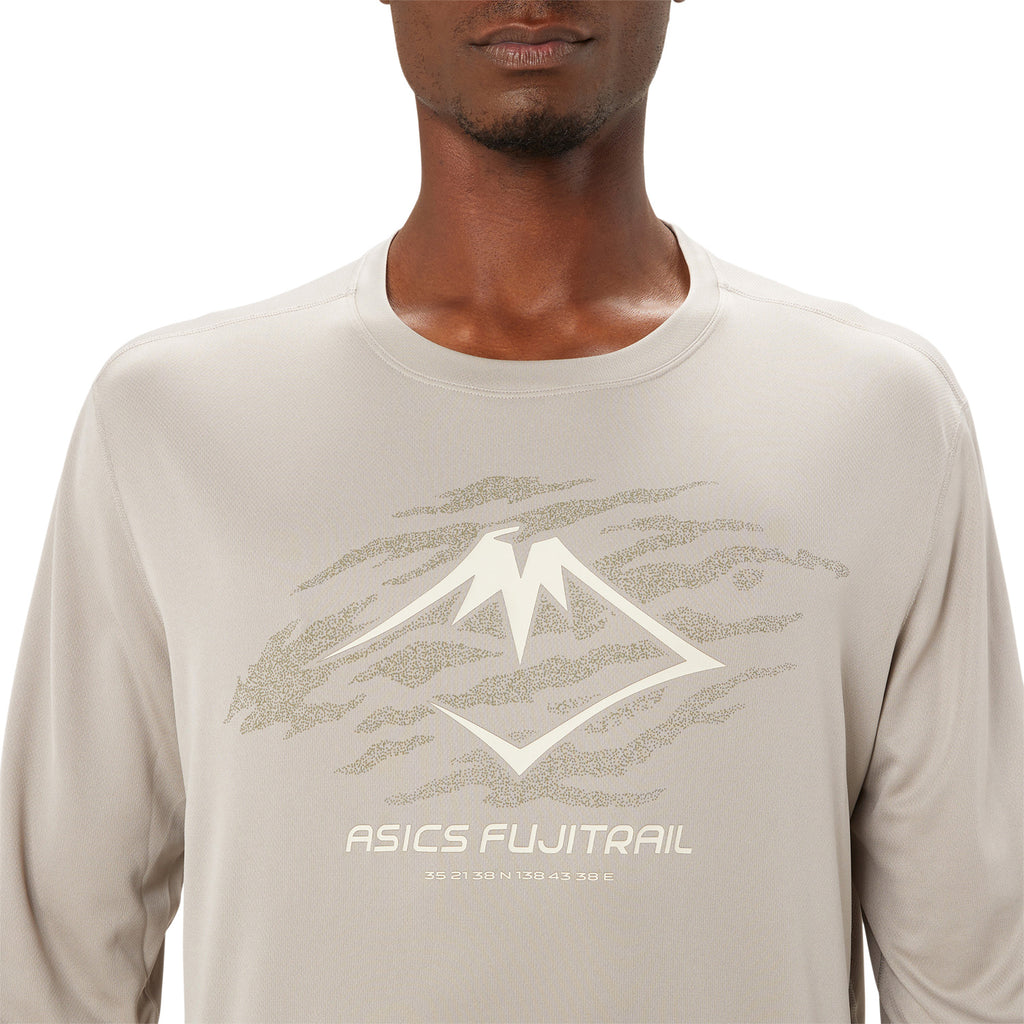 Asics Fujitrail Logo Maglia Moonrock/Mantle Green/Oatmeal
