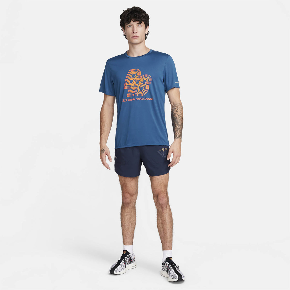 Nike Run Energy Rise 365 BRS Maglietta Court Blue/Safety Orange