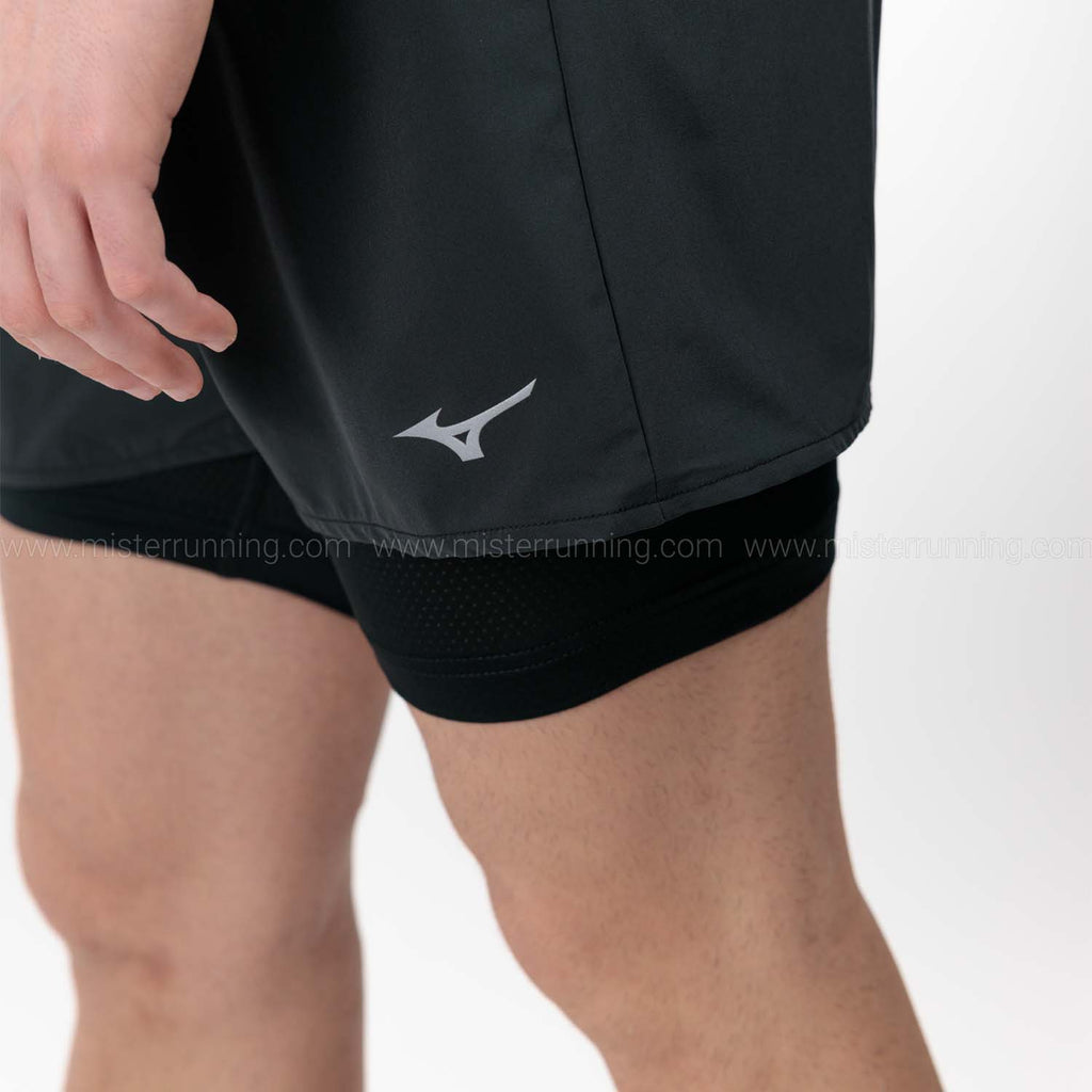 Mizuno ER 2 in 1 5.5in Pantaloncini Black