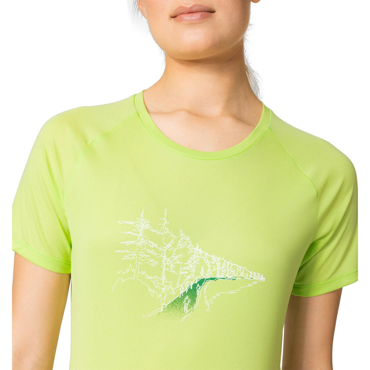 Odlo Crew Essential Print Maglietta Sharp Green