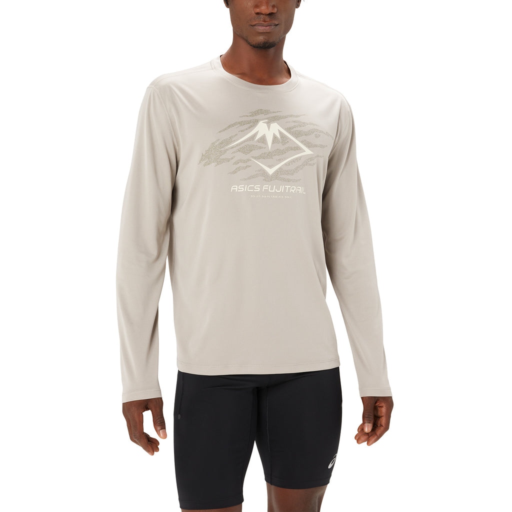 Asics Fujitrail Logo Maglia Moonrock/Mantle Green/Oatmeal