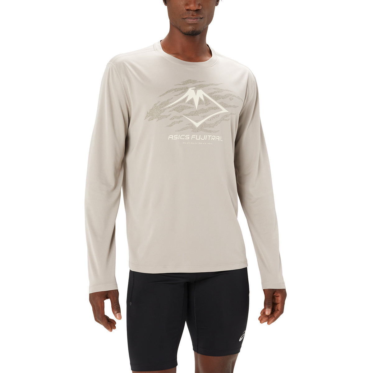 Asics Fujitrail Logo Maglia Moonrock/Mantle Green/Oatmeal
