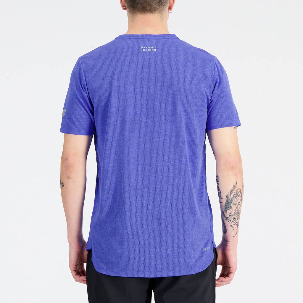 New Balance Graphic Impact Maglietta Marine Blue Heather